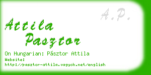 attila pasztor business card